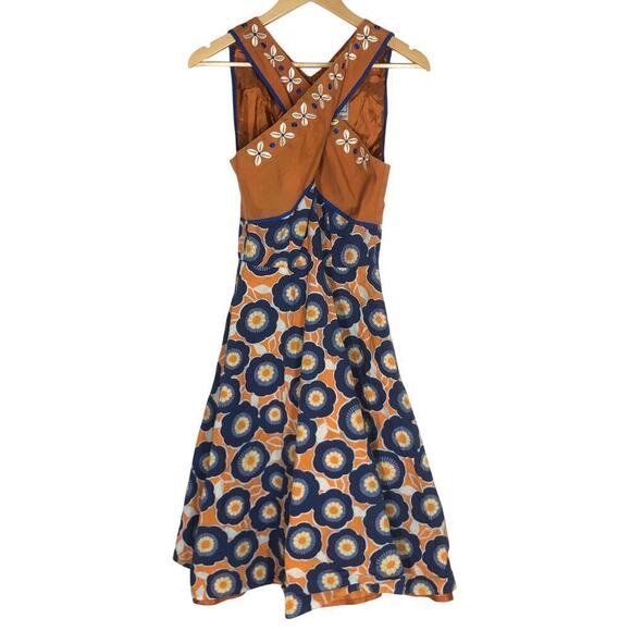 Autumn Adeigbo Sade Dress Orange Blue 6 - Picture 5 of 11